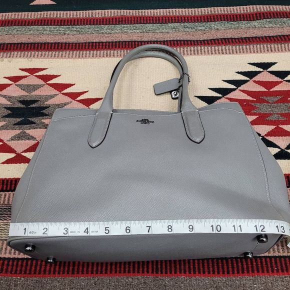 Coach 24218 Bailey Carryall Gray Crossgrain Leather Tote Shoulder Bag Purse - Picture 8 of 11